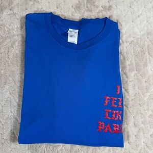 Kanye West “I Feel Like Pablo” Long Sleeve Shirt Blue Men’s Size Large